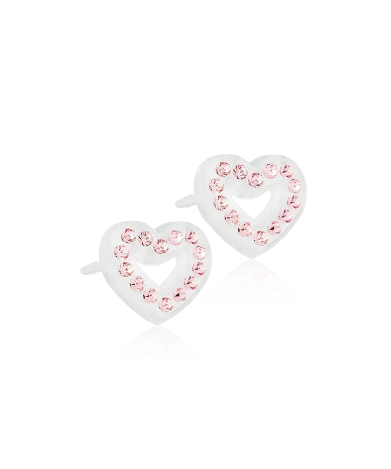 Blomdahl Brilliance Heart Hollow øredobber light rose 10 mm plast