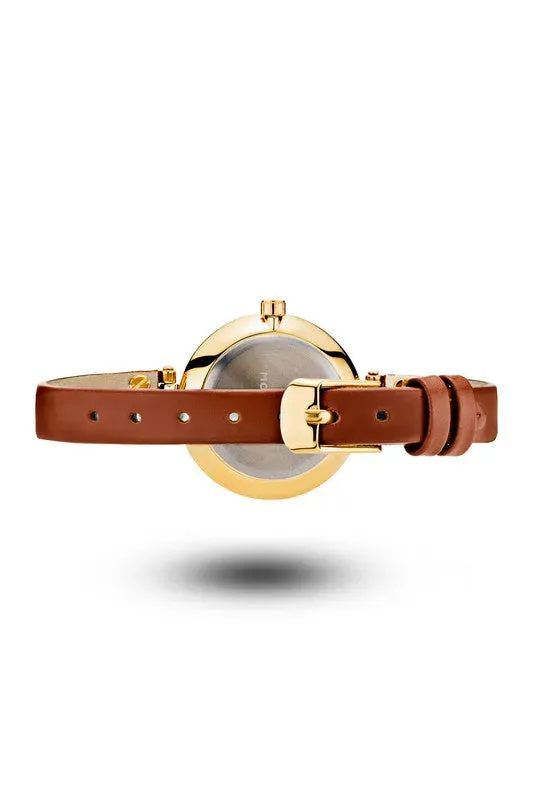 Mockberg Ilse Petite klokkerem 28 mm mørkebrun lær Standard