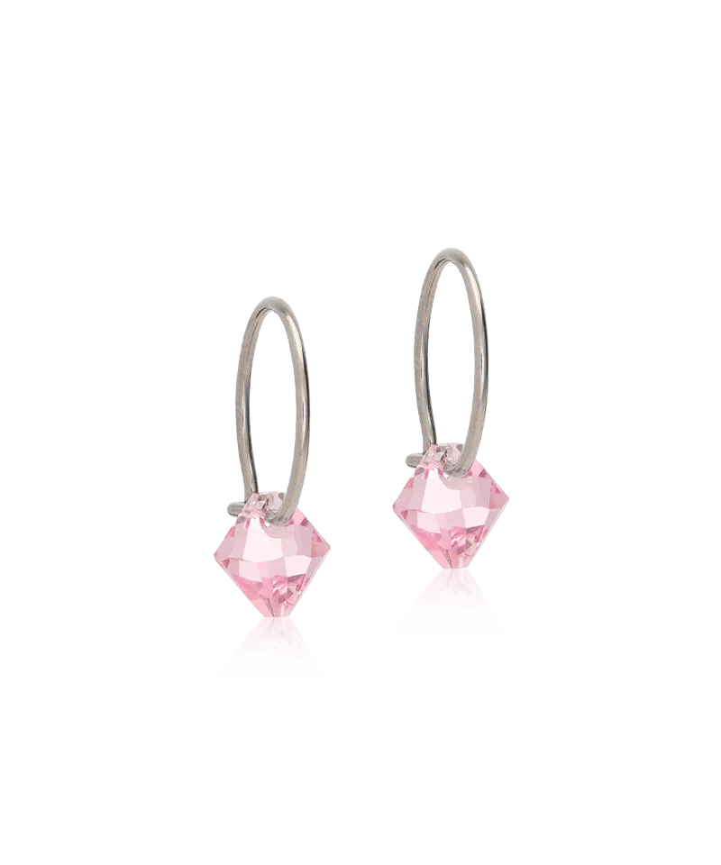 Blomdahl Bicone Ear Ring øredobber 14 mm light rose titan