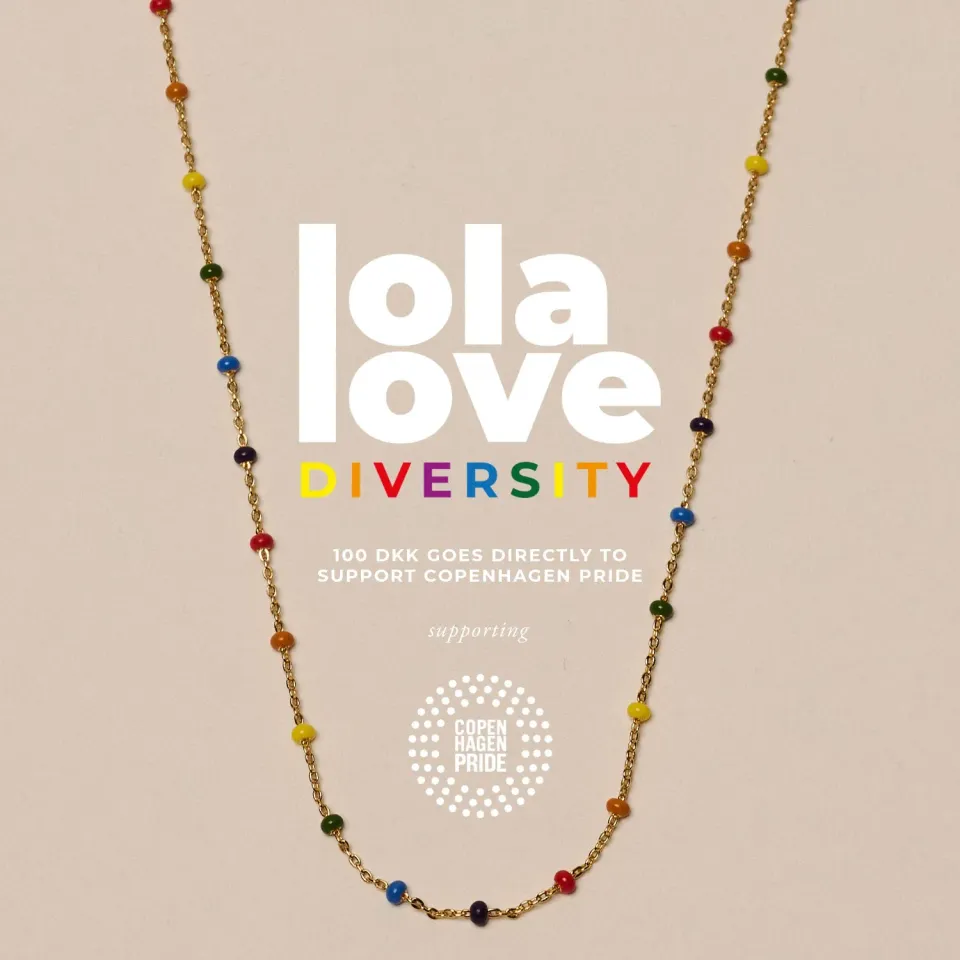 Enamel Lola Diversity halskjede regnbue 45 cm
