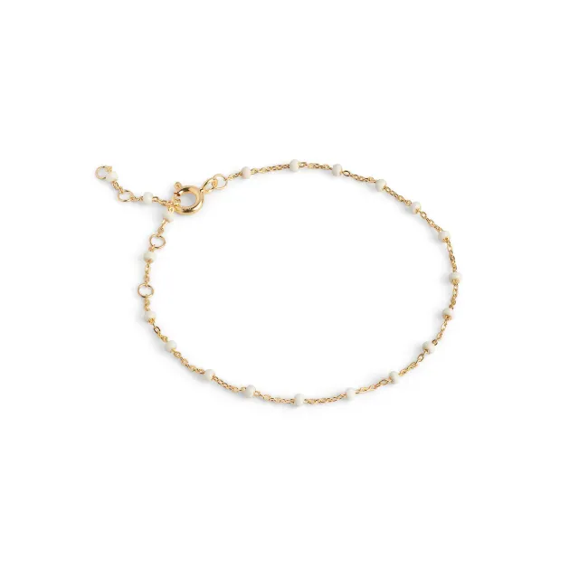 Enamel Lola Daisy armbånd 15+4 cm krem emalje