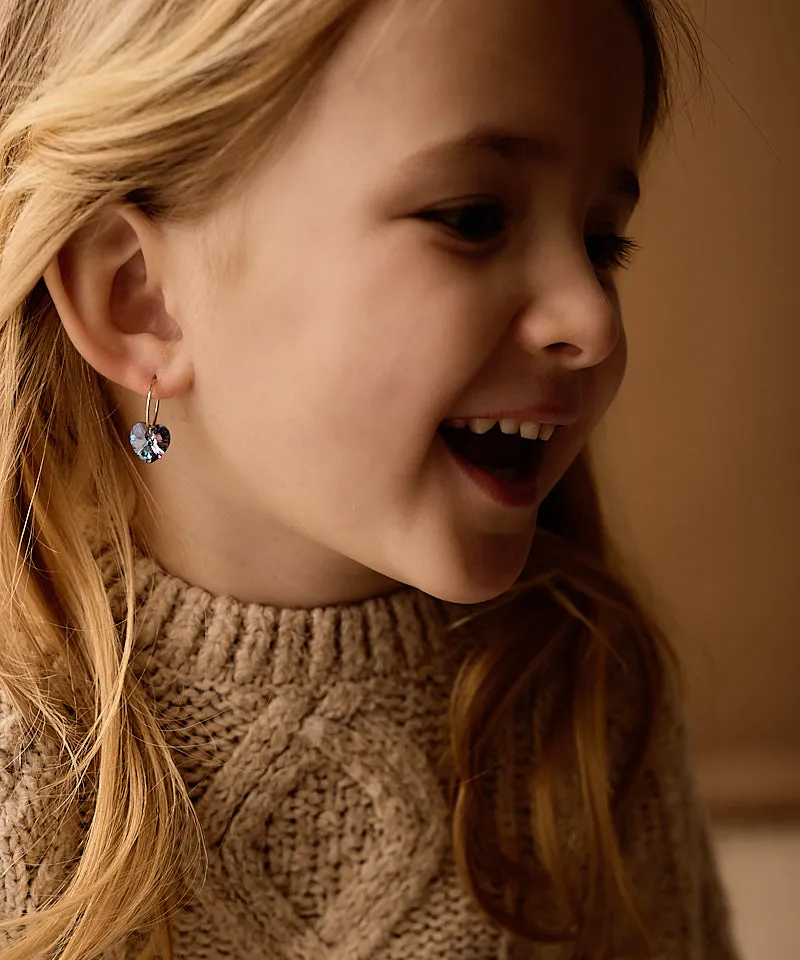 Blomdahl Ear Ring Heart øredobber 14 mm lilla gull