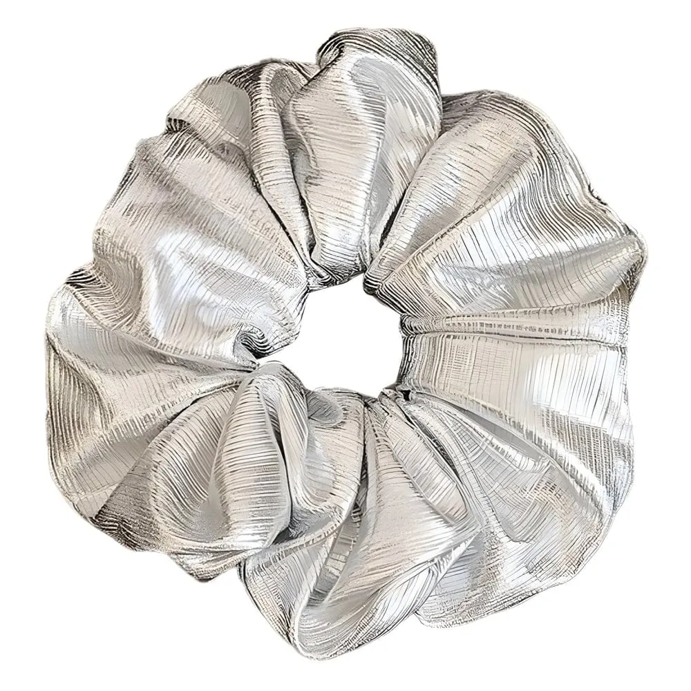 Mea Nani Silver Shine scrunchie sølv metallisk