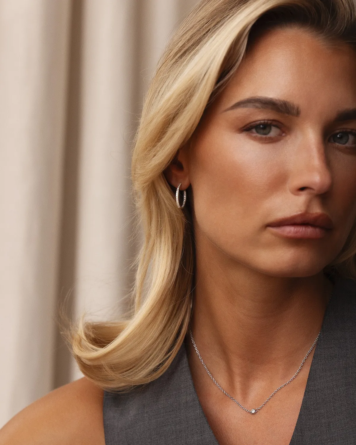 Mockberg Sparkle Large Hoops creoler sølv 20 mm