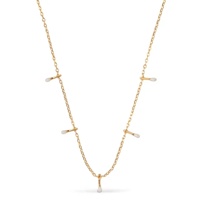 Enamel Lola Drop halskjede daisy 40 cm
