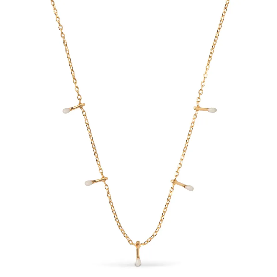 Enamel Lola Drop halskjede daisy 40 cm