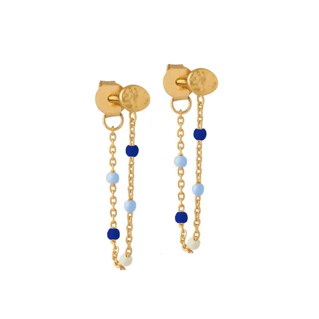 Enamel Lola øredobber blå emalje 30 mm
