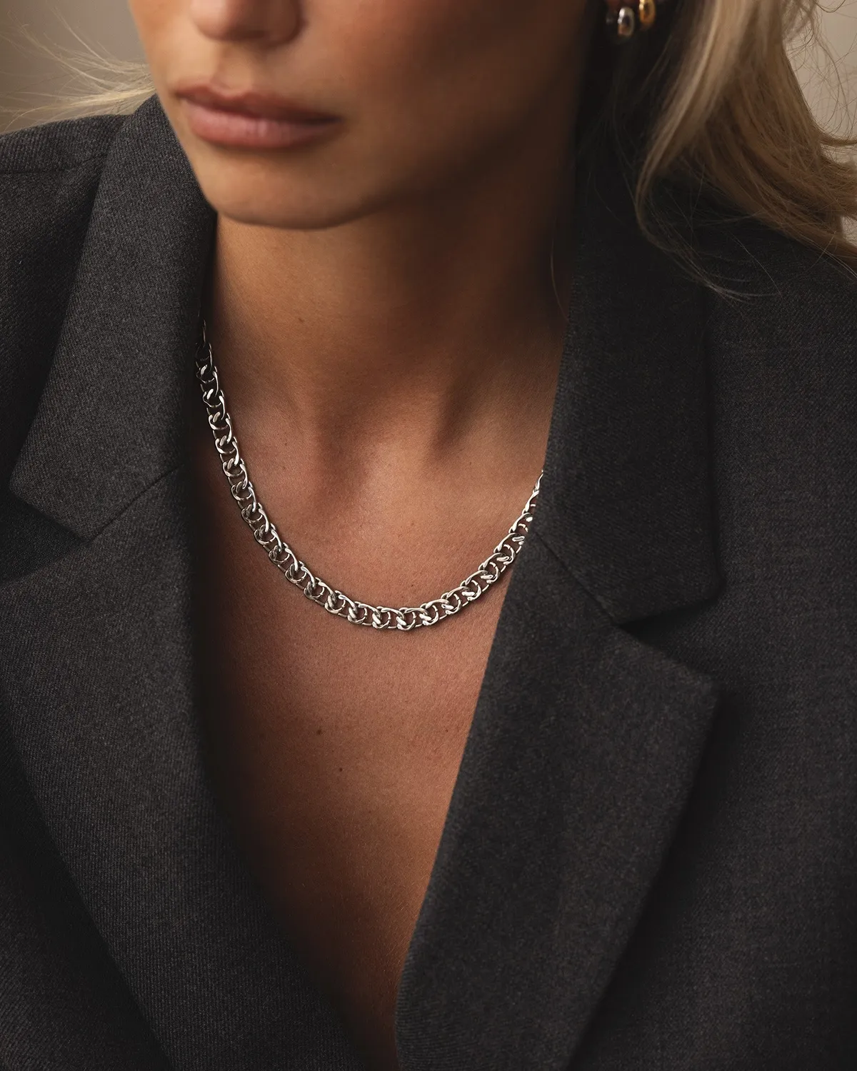 Mockberg Infinity Grand Necklace halskjede sølv 450 mm