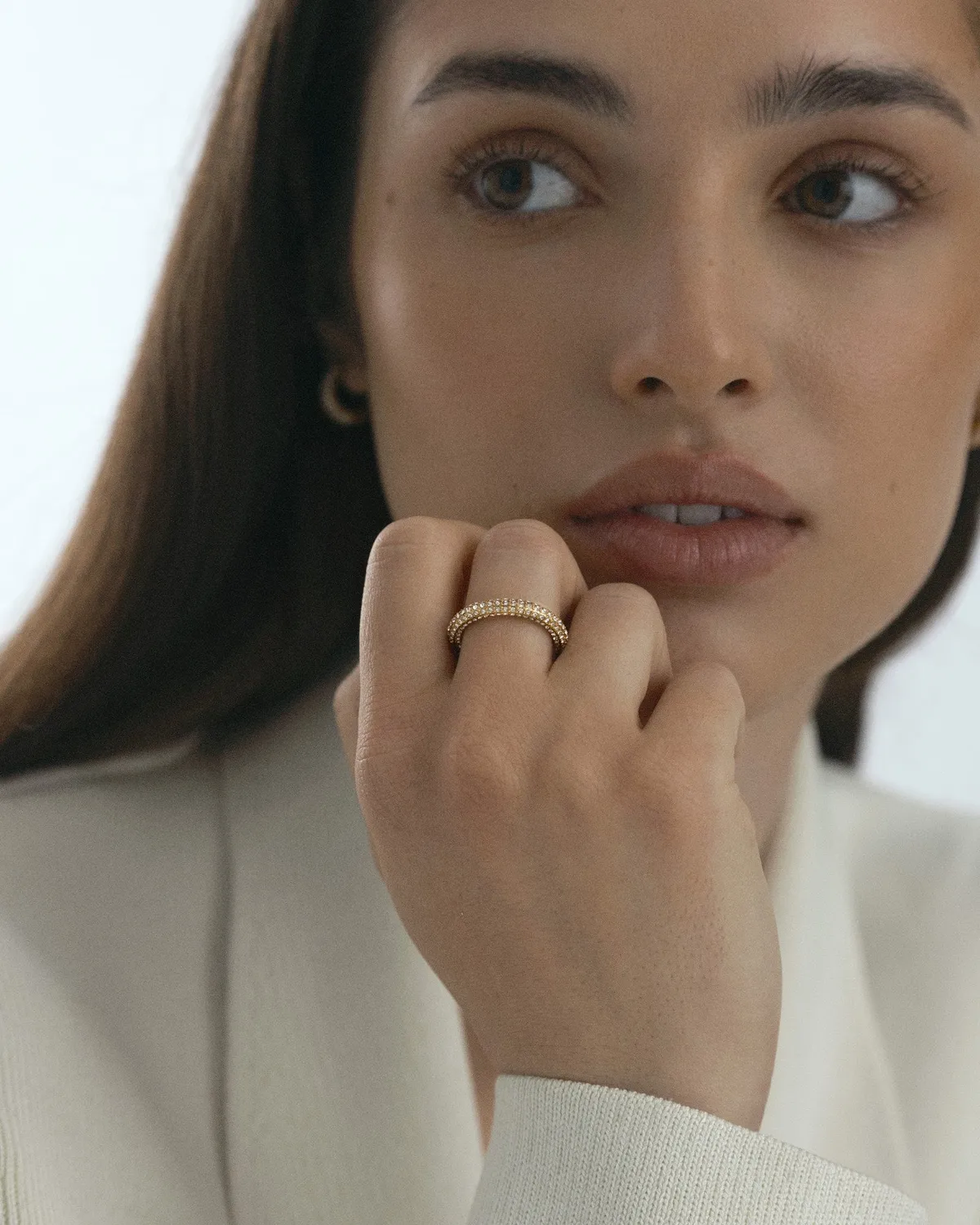 Mockberg Pavé Eternal Ring gull vattentett