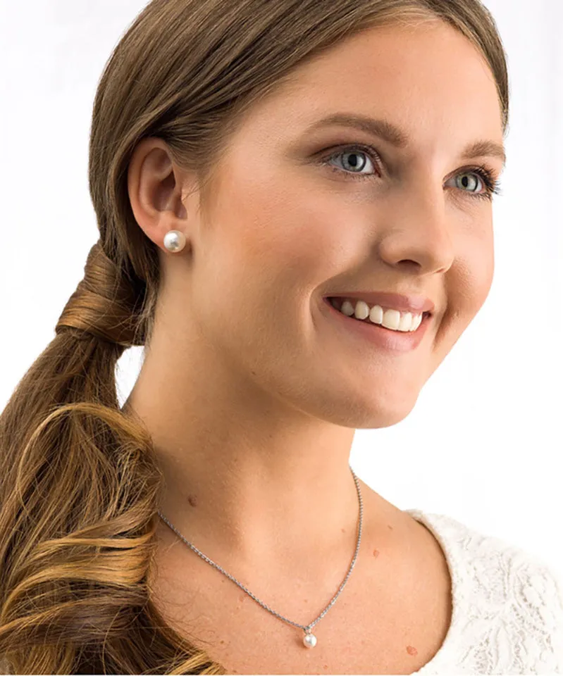 Blomdahl Pearl halskjede 6 mm white sølvfarget hudvennlig