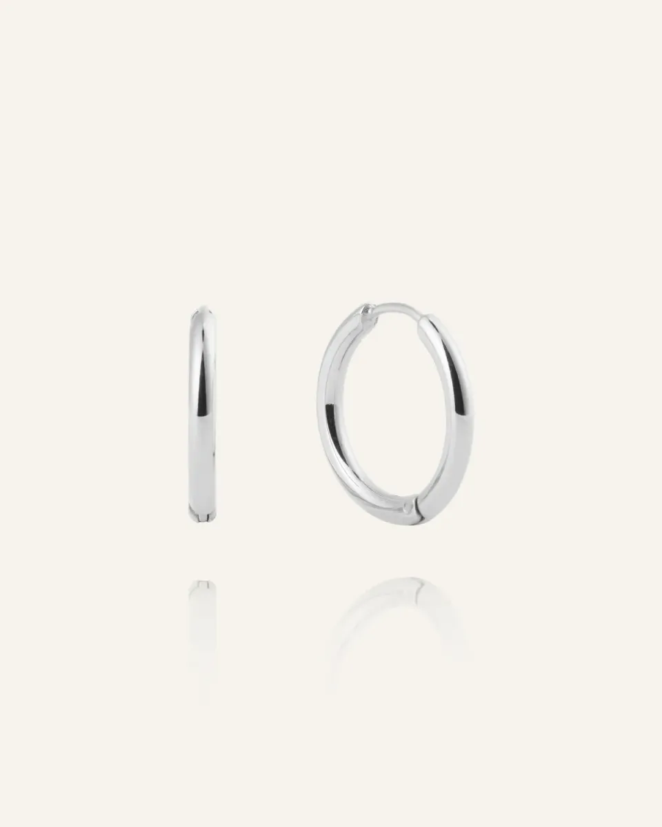 Mockberg Slim Medium Hoops øreringer sølv 16 mm