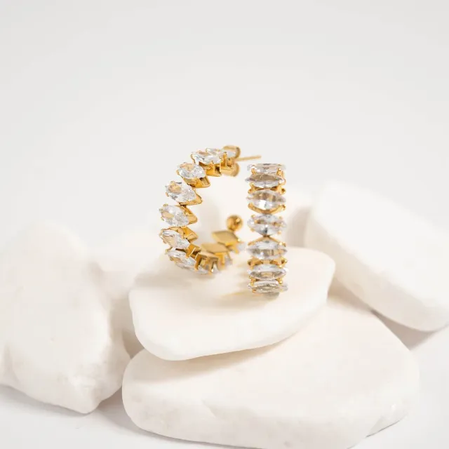 Mea Nani Stardust Hoops øredobber gull glitrende