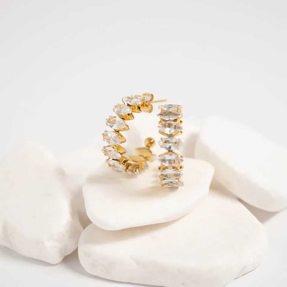 Mea Nani Stardust Hoops øredobber gull glitrende