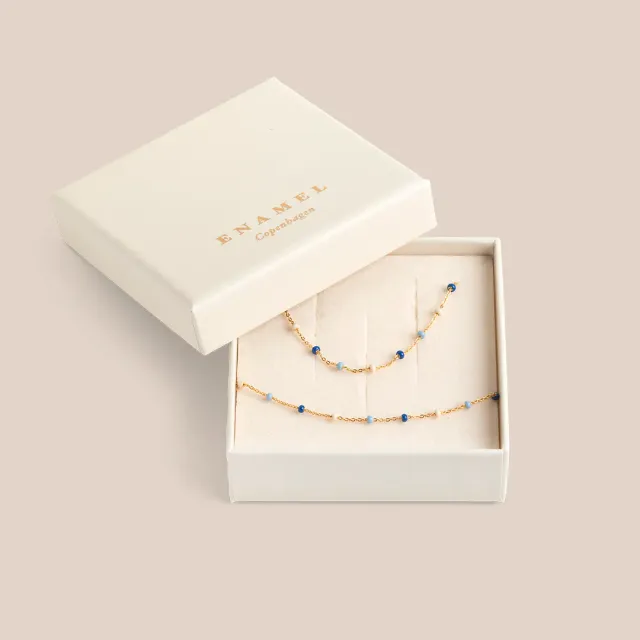Enamel Lola Marine smykkesett halskjede + armbånd