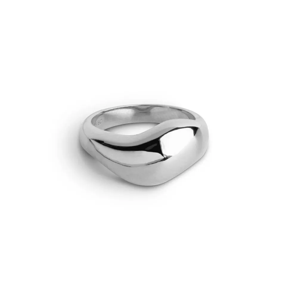Enamel Agnete Large ring 925S resirkulert sølv chunky