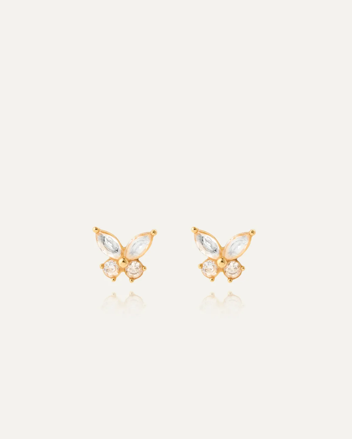 Mockberg Butterfly studs øredobber gull 6x7 mm