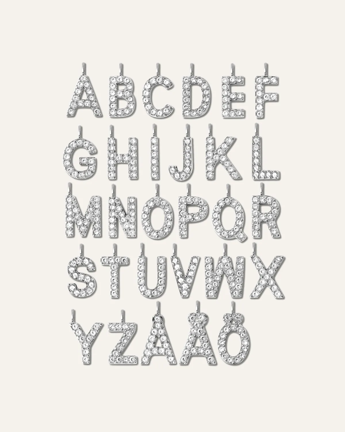 Mockberg Petite Stone Letter halskjede A sølv