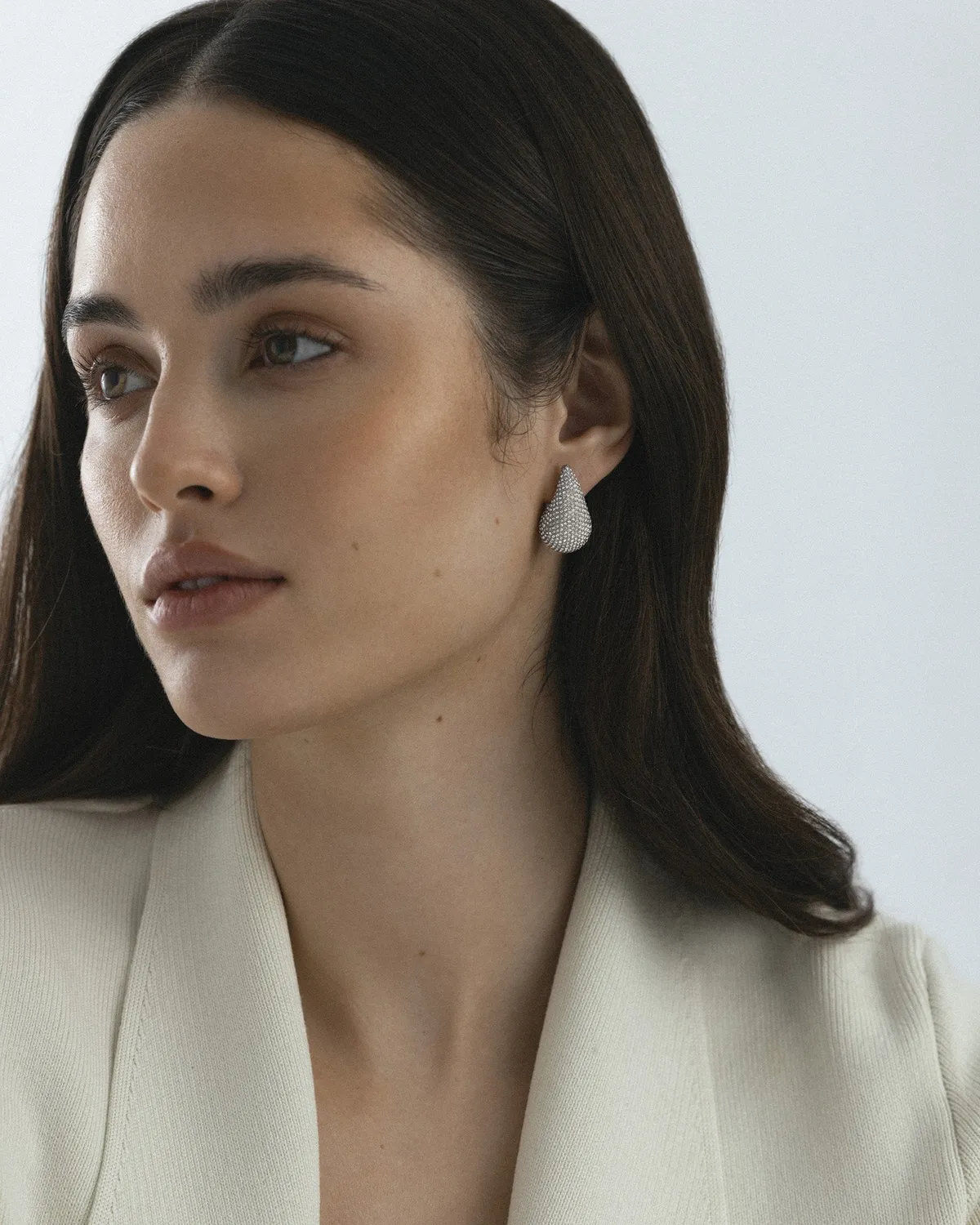 Mockberg Pavé Daring Large øredobber sølv