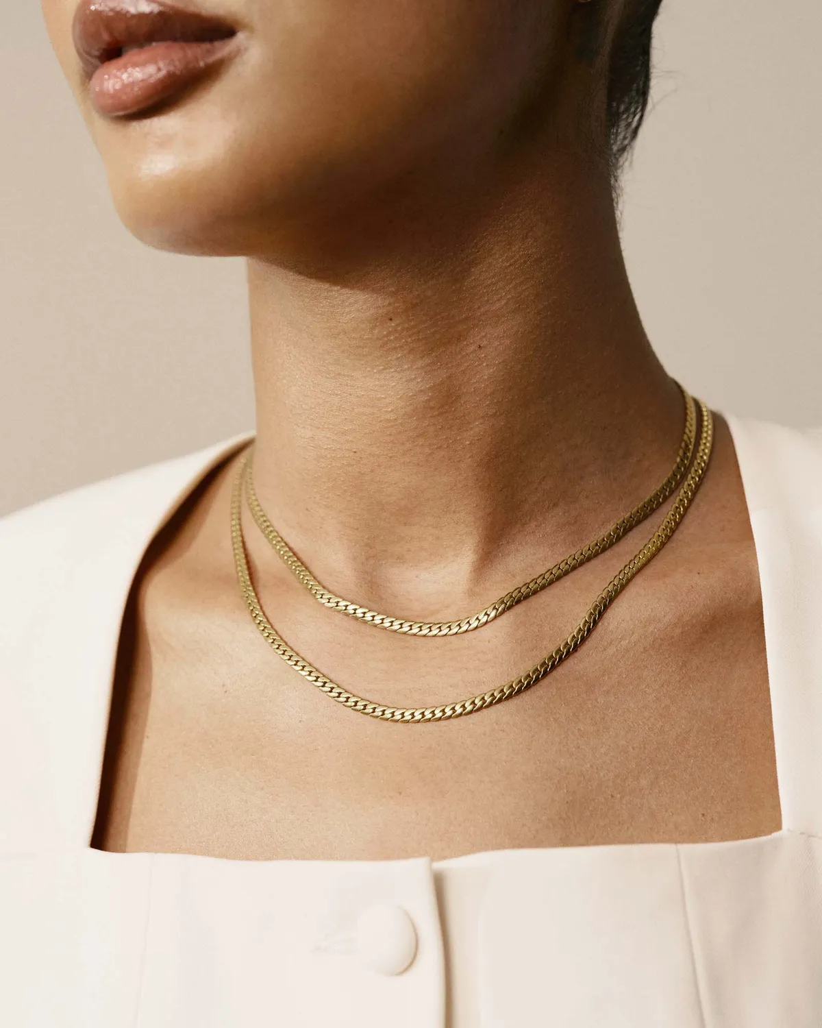 Mockberg Serpentine Chain halskjede gull stål
