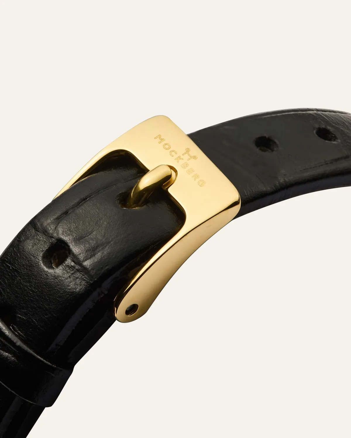 Mockberg Belle Oval Leather klokkereim svart 200 mm