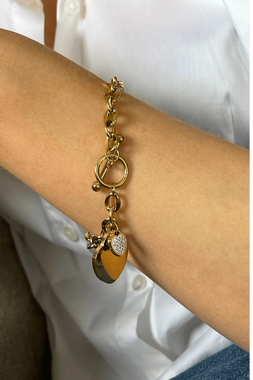 Mea Nani She’s Glowing armbånd hjerte 18K