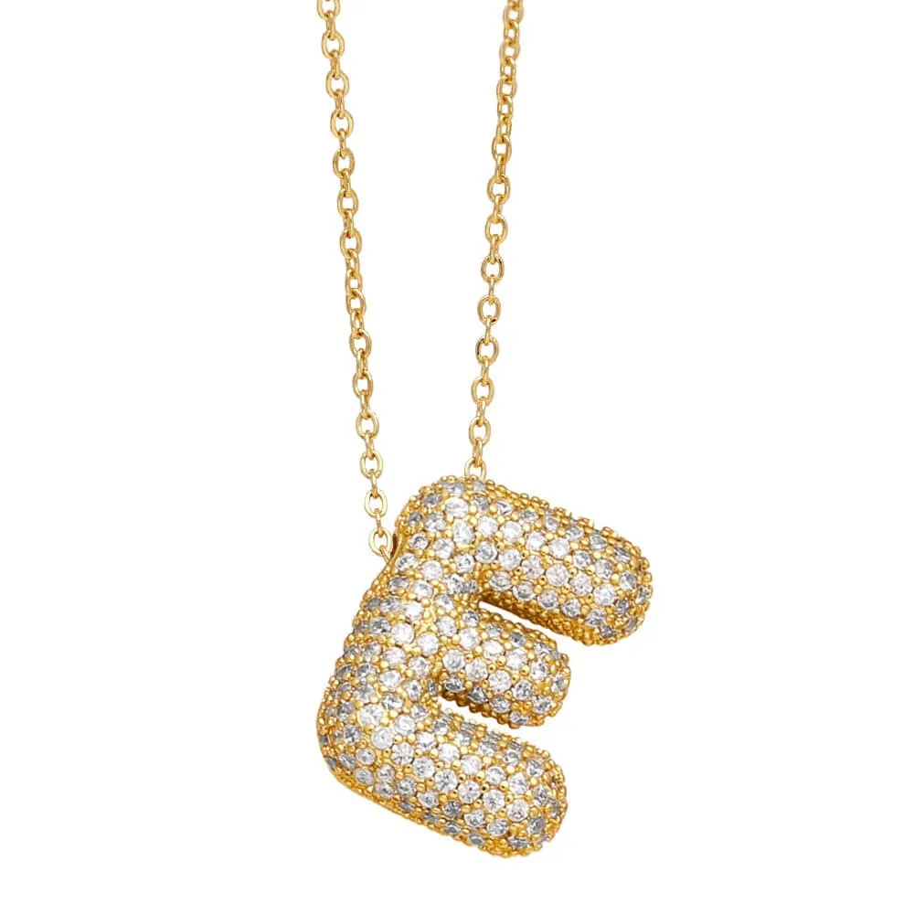 Mea Nani Diamond Initial bokstavsmykke gull A-Z med zirconia