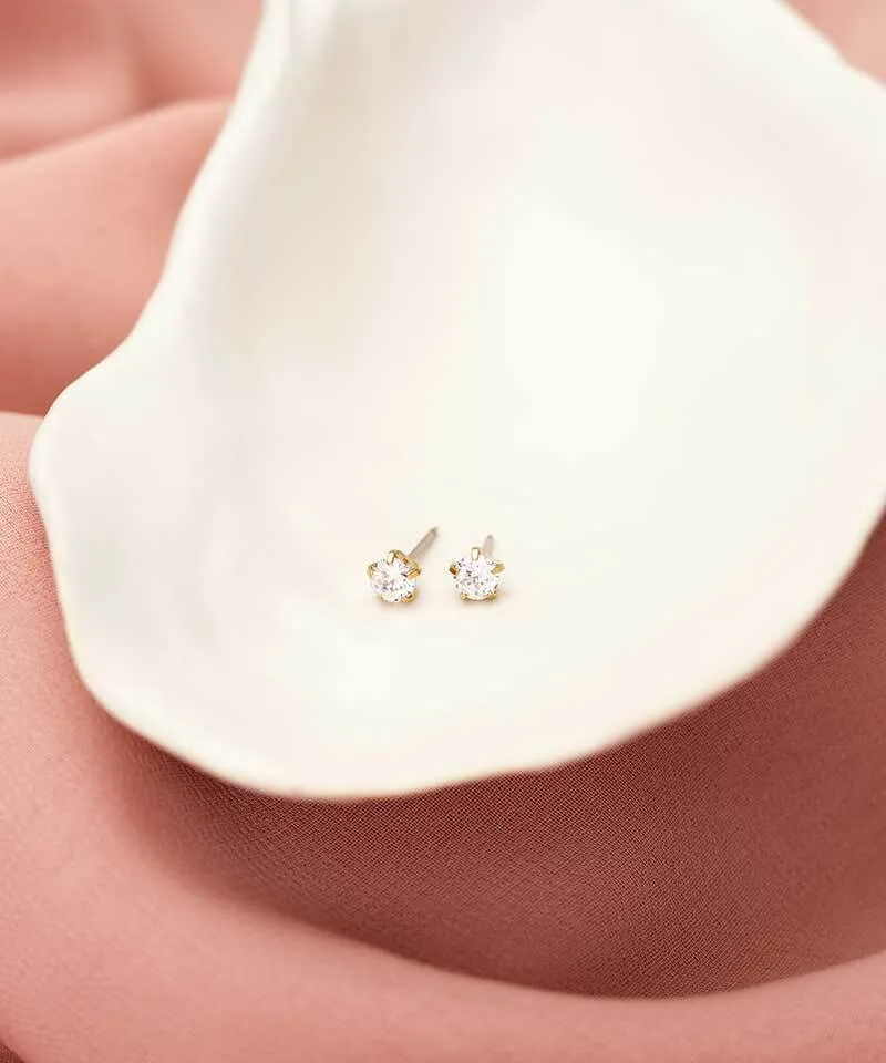 Blomdahl Tiffany Precious øredobber 5 mm CZ White gull