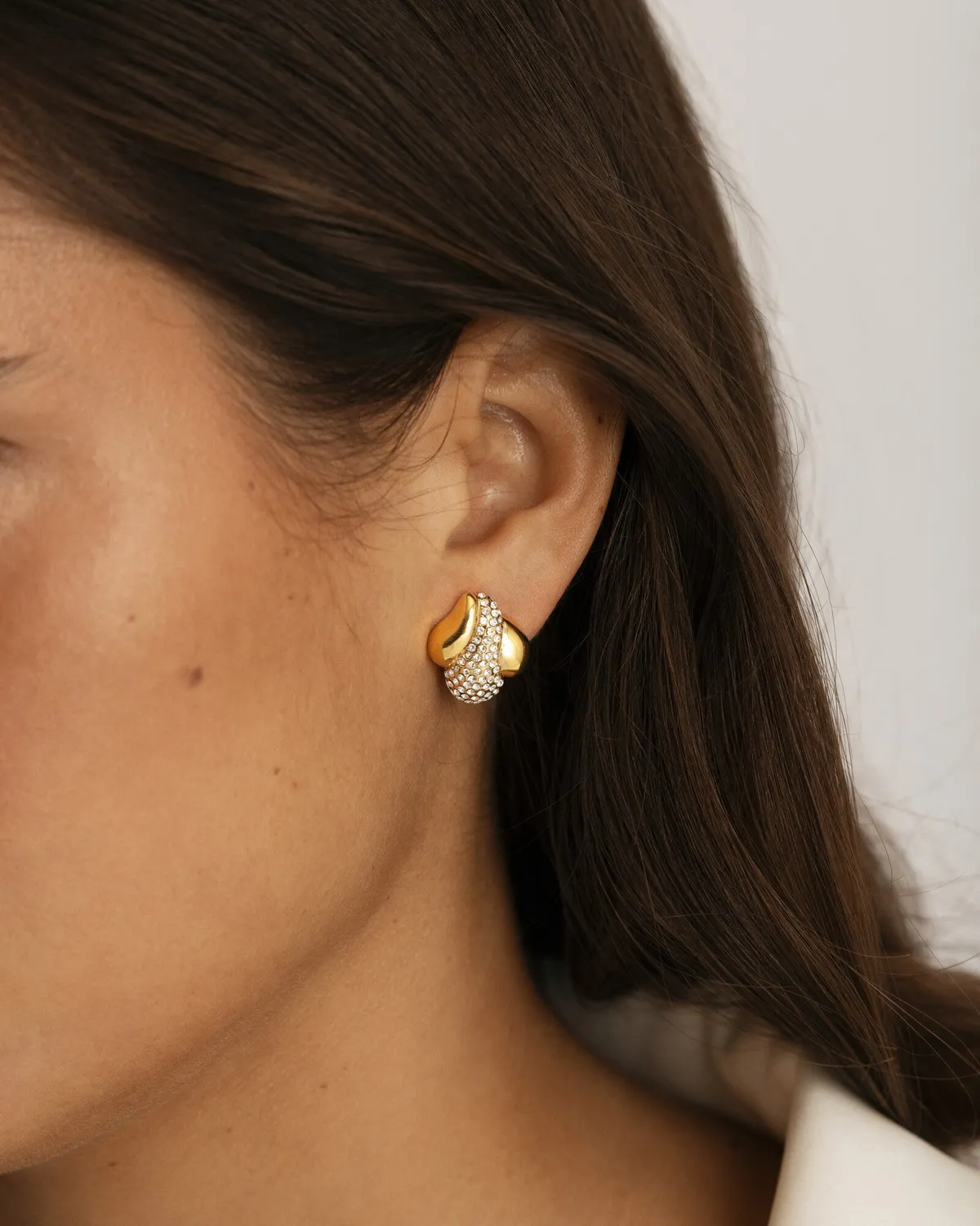 Mockberg Soirée Earring øredobber gull 19 mm Preciosa