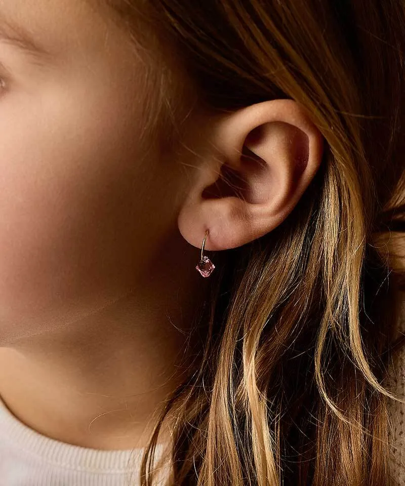 Blomdahl Ear Ring 12 mm Bicone øredobber light rose gull