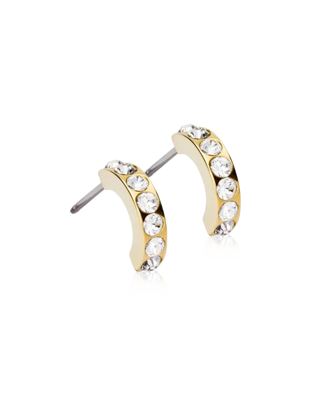 Blomdahl Brilliance Curved øredobb crystal gull