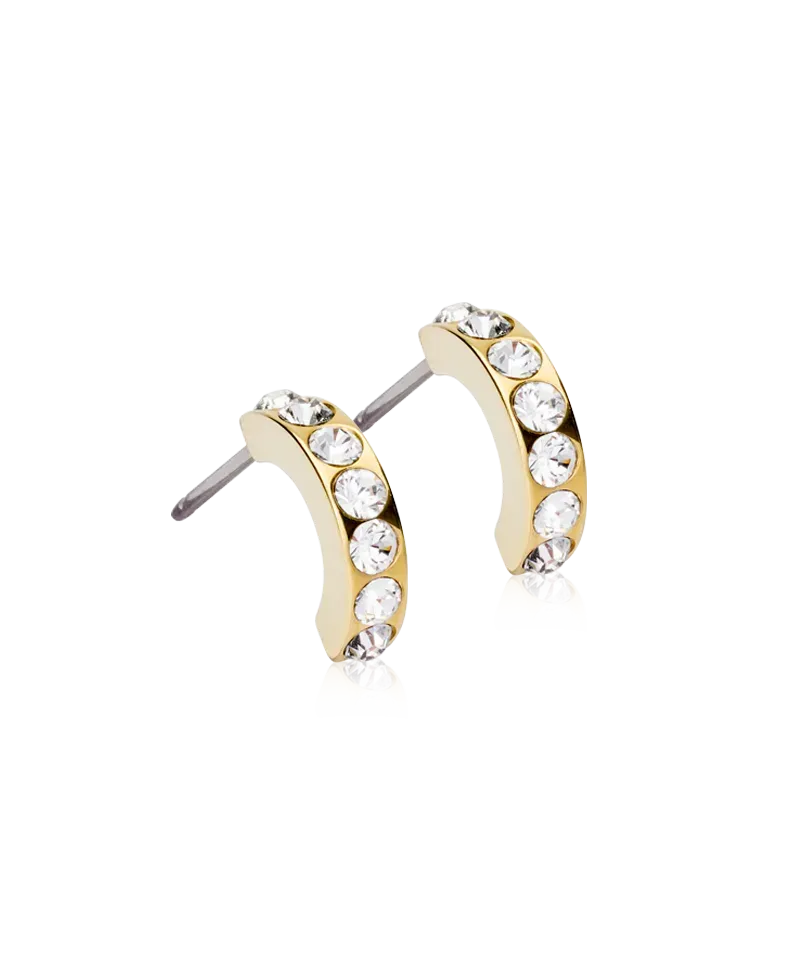 Blomdahl Brilliance Curved øredobb crystal gull
