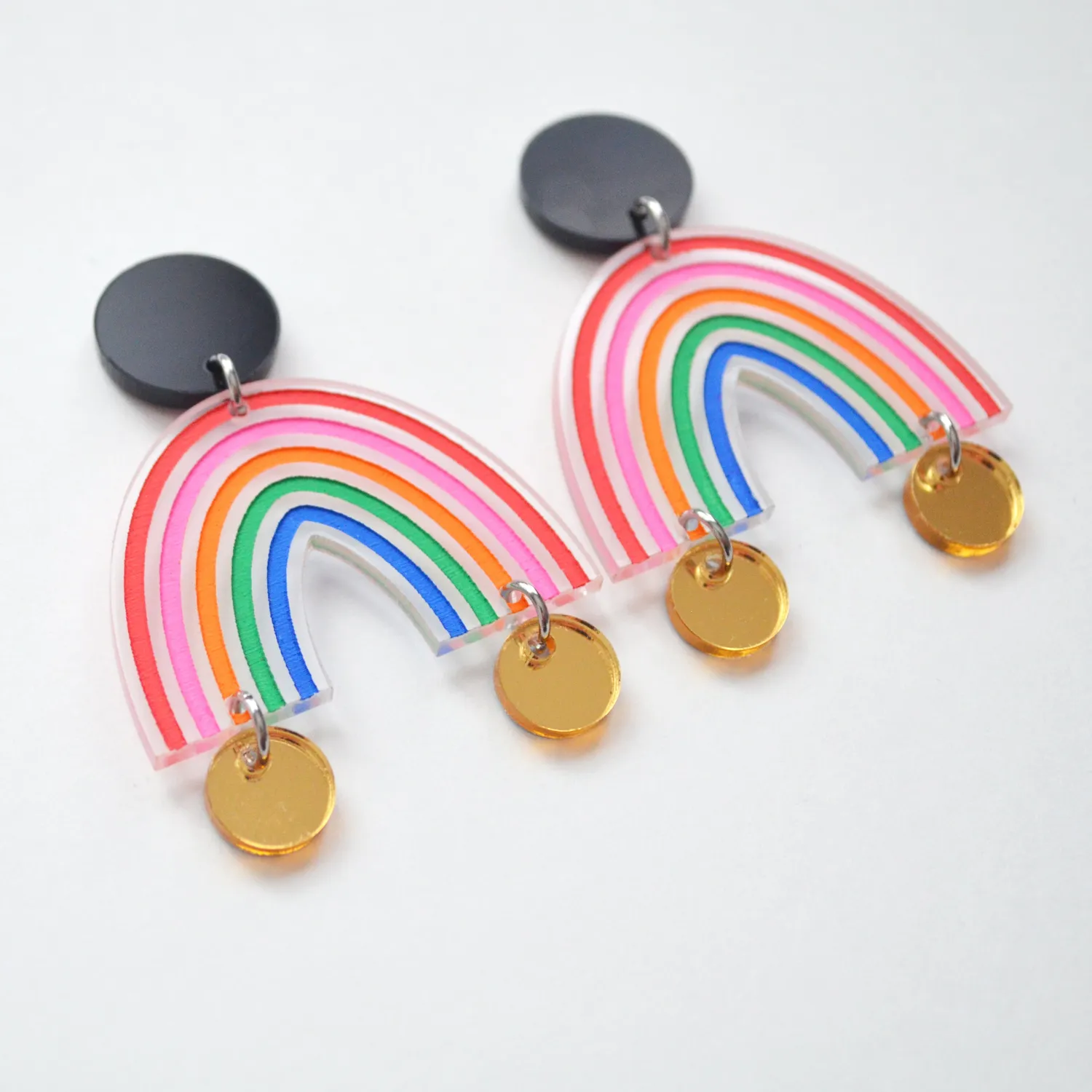 BooandBooFactory Rainbow øredobber statement regnbue