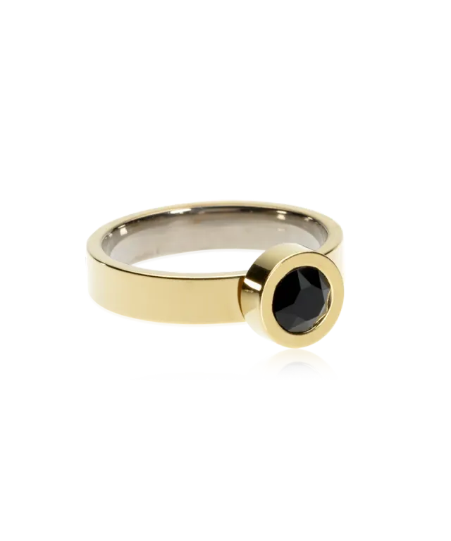 Blomdahl Grand Bezel Ring ring gull svart 16 mm