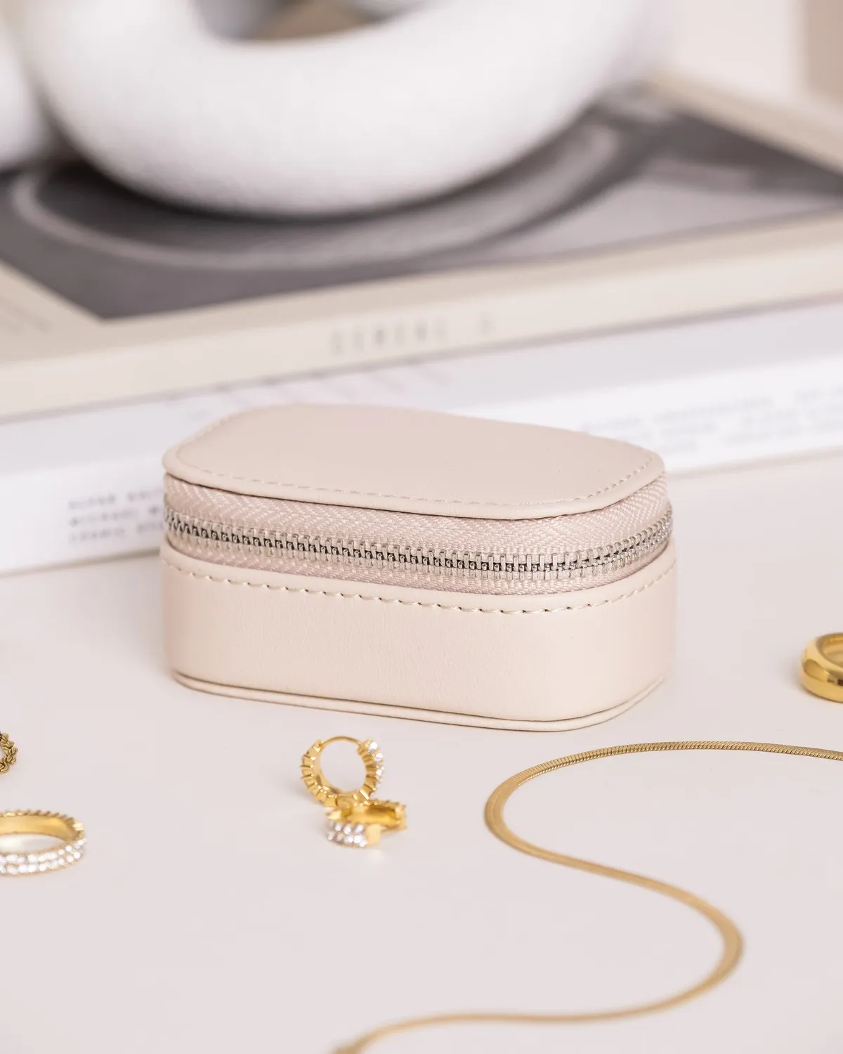 Mockberg Jewelry Case Box Mini smykkeskrin beige