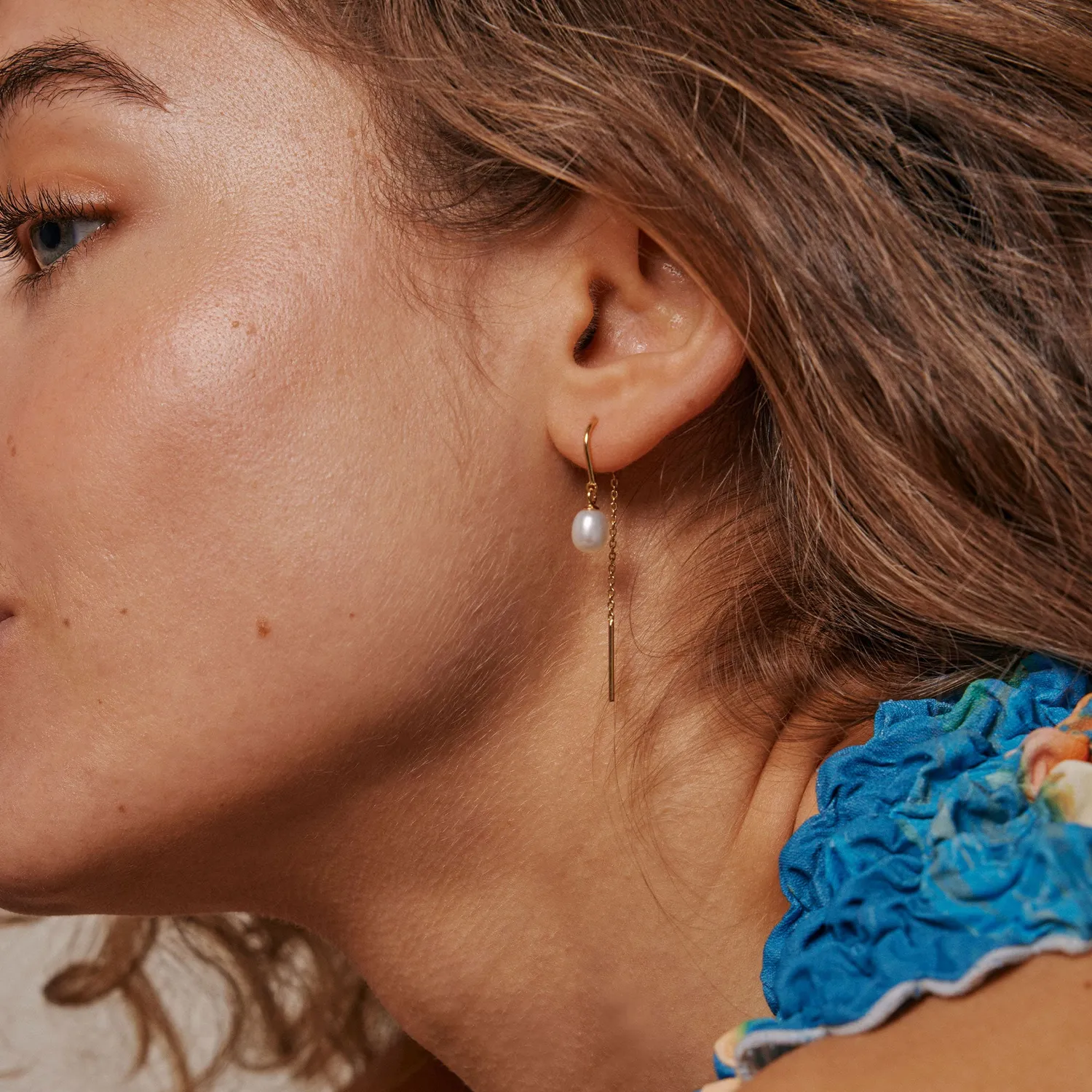 Enamel Classic Pearl gavesett øreringer gull