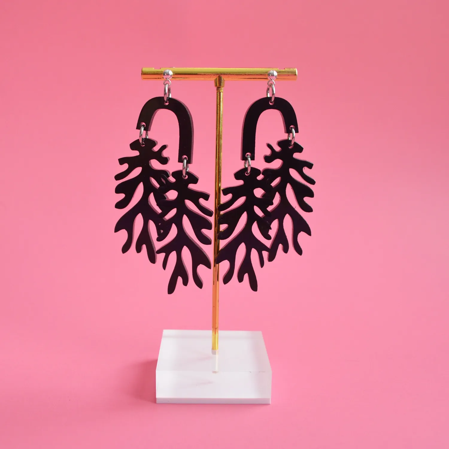 BooandBooFactory Matisse Leaf øredobber svart gull