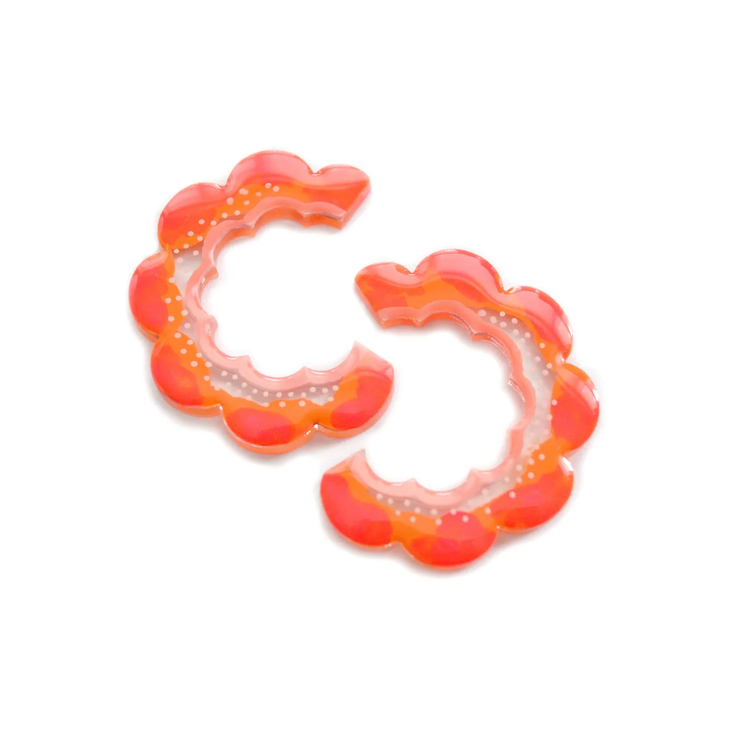 BooandBooFactory Orange Slice halv-hoop øredobber oransje