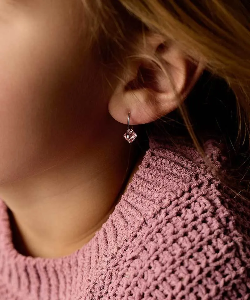Blomdahl Bicone Ear Ring øredobber 14 mm light rose titan