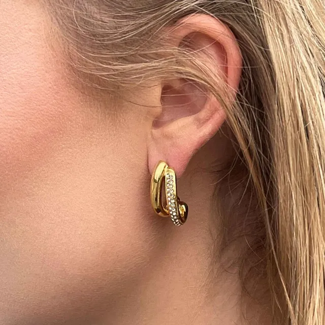Mea Nani She Glows Hoops øredobber gull 18K