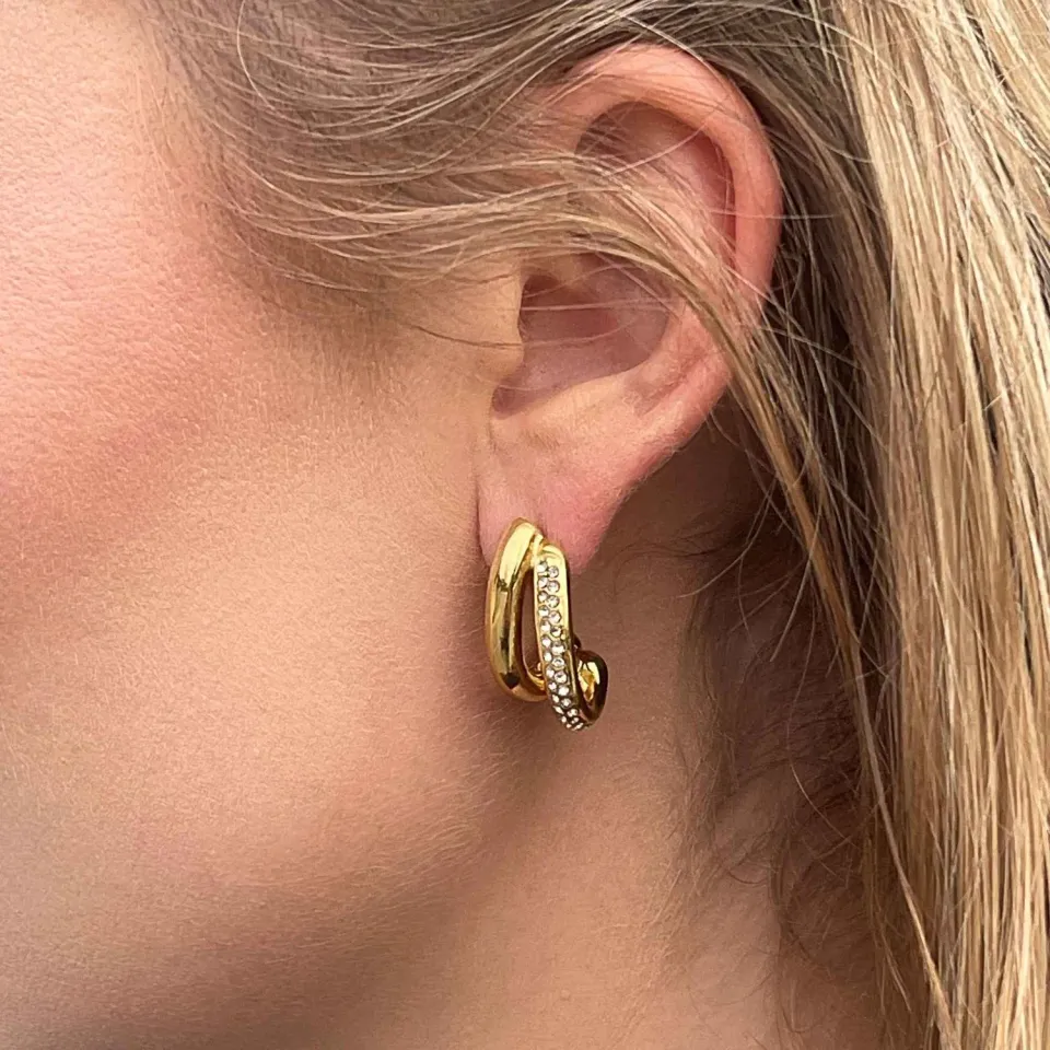 Mea Nani She Glows Hoops øredobber gull 18K