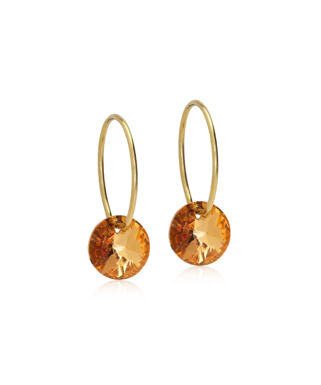 Blomdahl Ear Ring Round øredobber 14 mm bronse gull