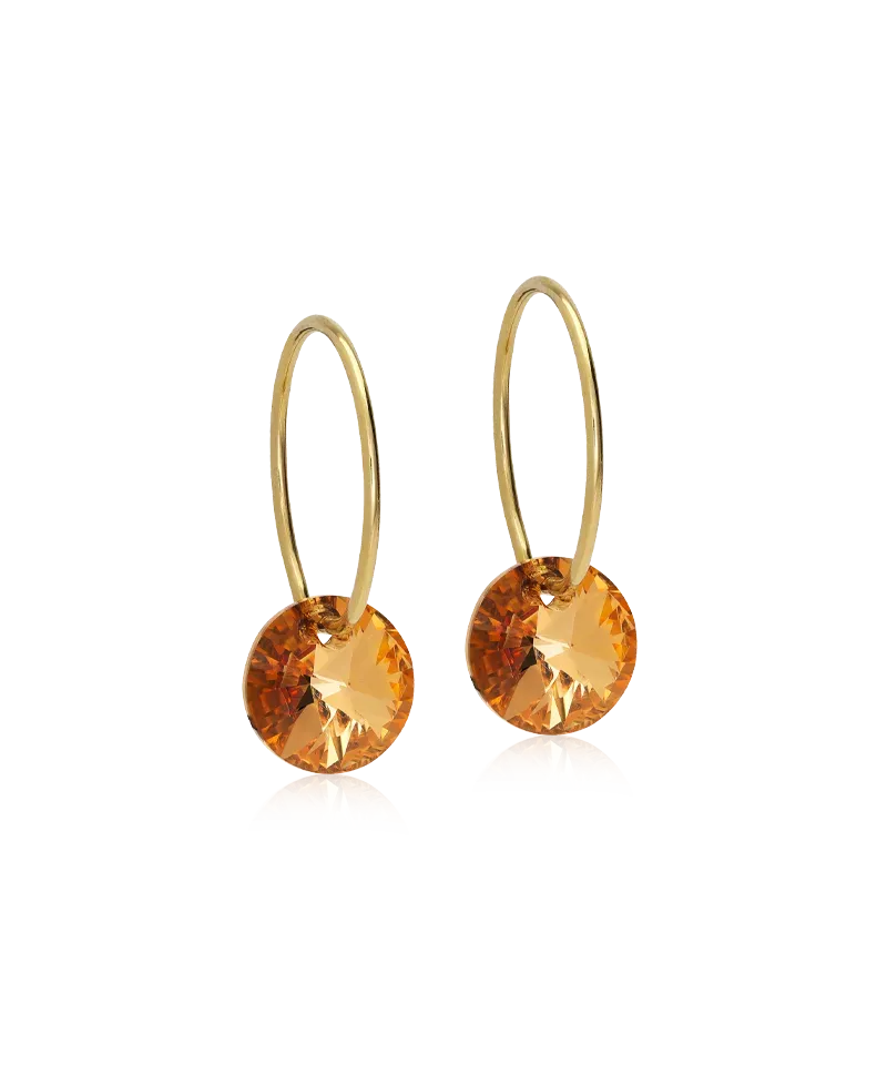 Blomdahl Ear Ring Round øredobber 14 mm bronse gull