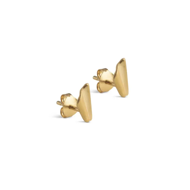 Enamel Wave Leaf øredobber par 10x4 mm gullbelagt