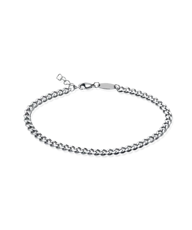 Blomdahl Curb Link armbånd 15,5–19 cm sølv nikkelfri
