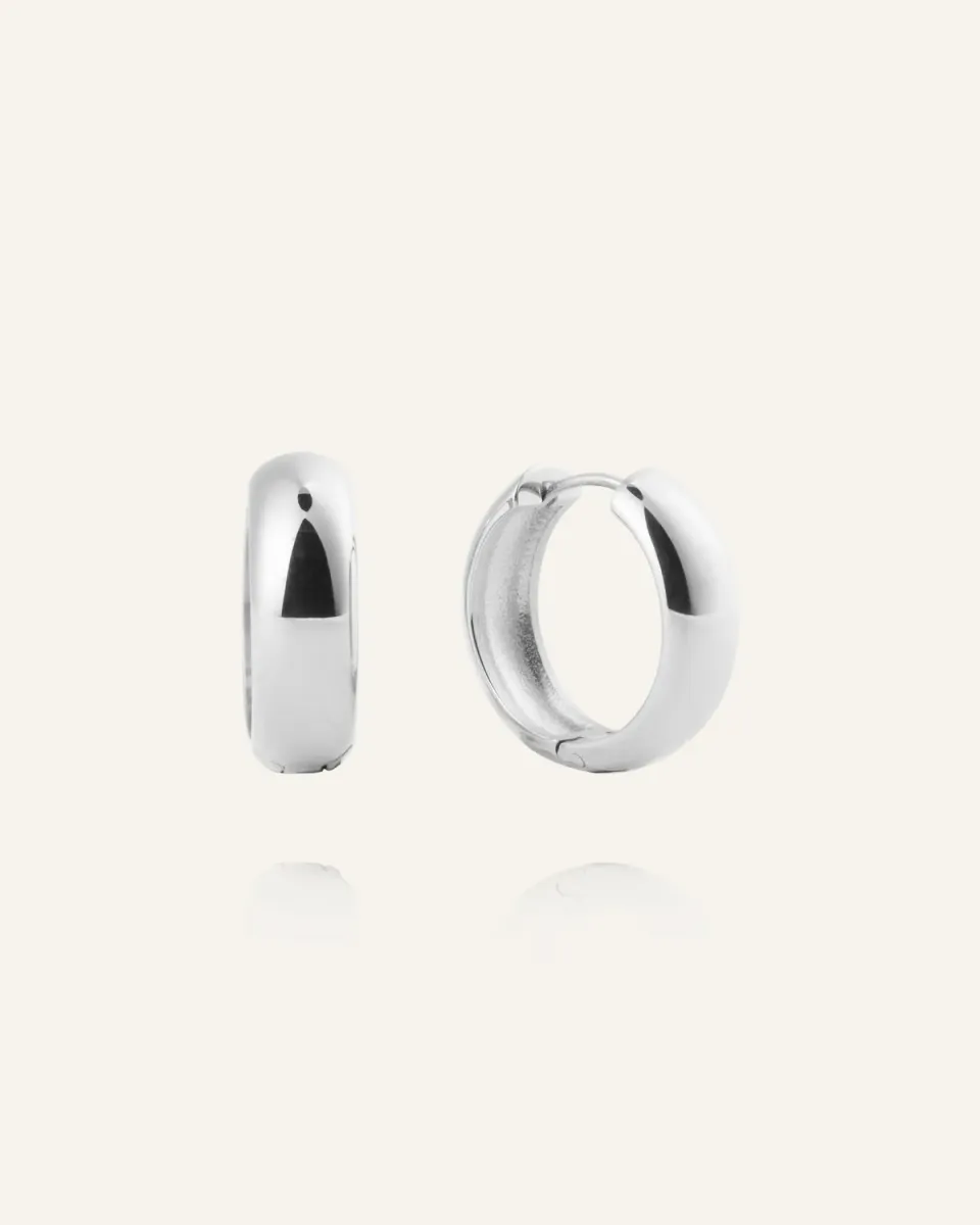 Mockberg Brave Medium Hoops øreringer sølv 20 mm stål