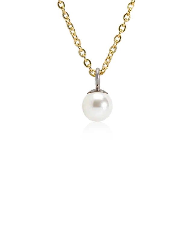 Blomdahl Pearl halskjede 6 mm gull hvit perle