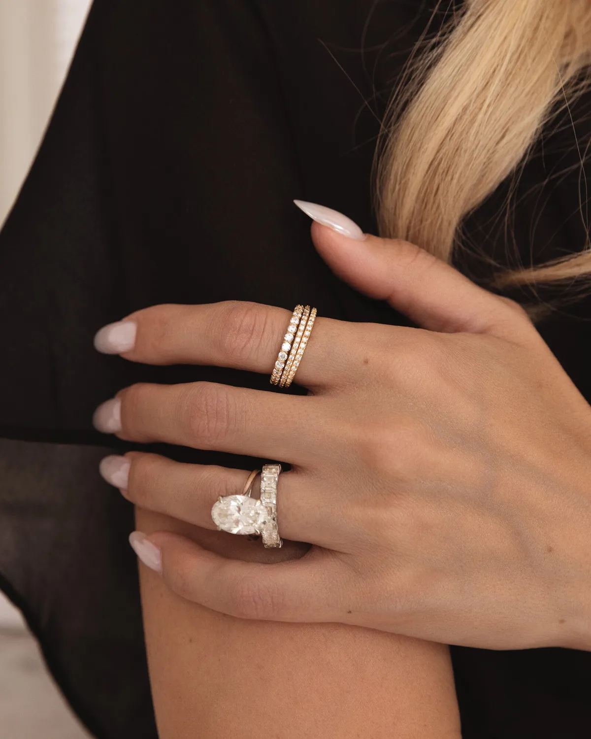 Mockberg Colette Gold Ring gullring stål med zirkonia