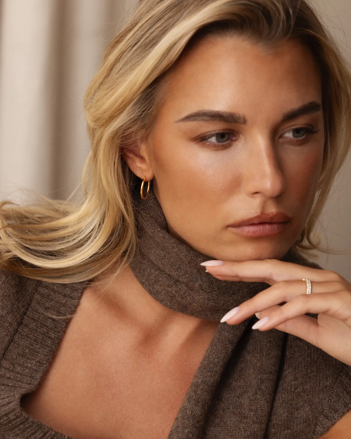 Mockberg Slim Large Hoops øredobber gull 20 mm