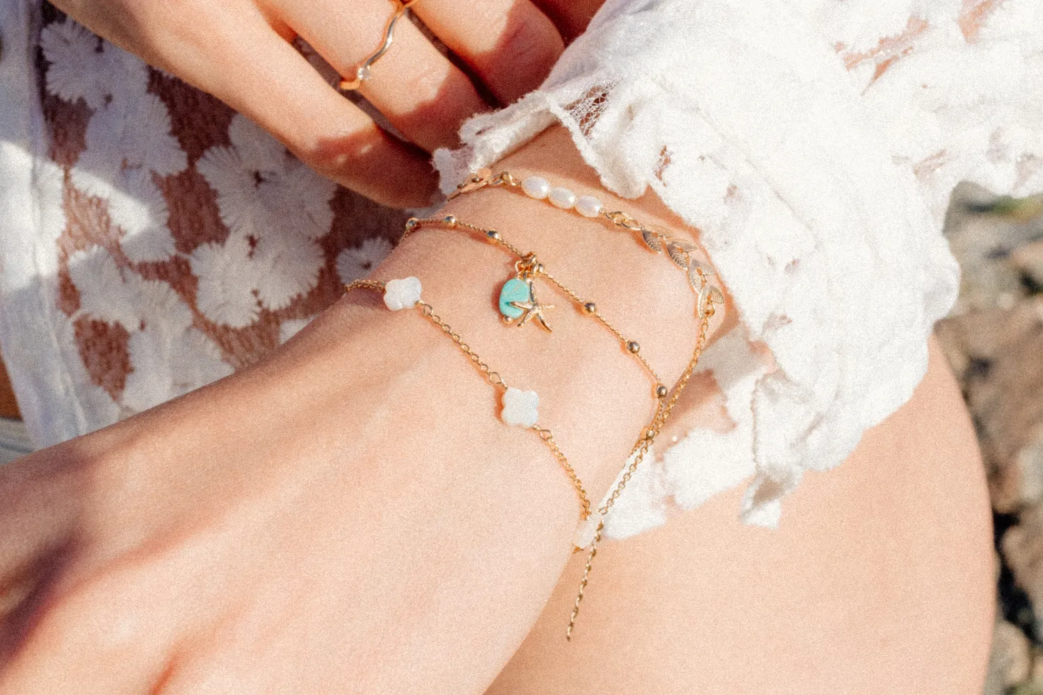Eremis Turquisane armbånd 18k gull turkis 16-18cm