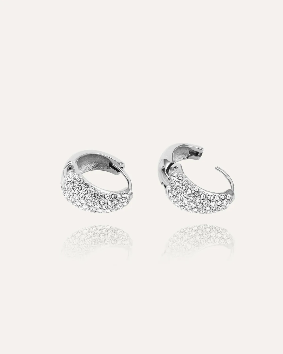 Mockberg Treasure hoops sølv medium 16 mm cz
